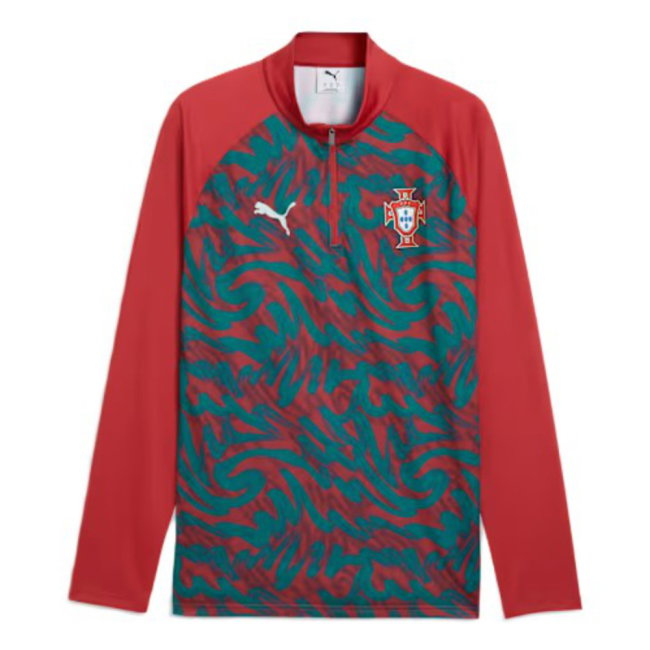 2026-2027 Portugal Warm Up 1/4 Zip Top (Red)-SoccerKits Hub | Buy Soccer Jerseys Online